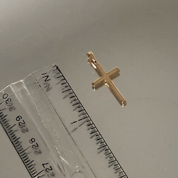 Cross Religious Pendant Charm Gold Plated Classic Unisex Design Men Women - Picture 3 of 4